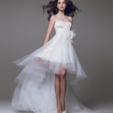 Short wedding dress with a train
