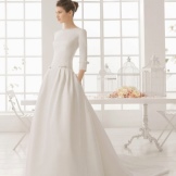 Closed silk wedding dress