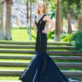 Mořská panna večerní šaty s plnou sukní