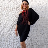 Robe avec top asymétrique - manche asymétrique