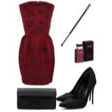 Dress with a tulip skirt and accessories for it for women with a figure. Slim column