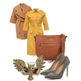 Safari dress and accessories for women with a figure Slender column