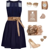 Accessories for a navy flare dress