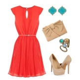 Accessories for a red flared dress