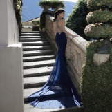 Dress with an open back and a train