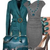 Marine Accessories for a Gray Sheath Dress