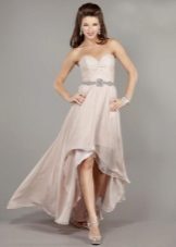 A light short wedding dress with a train