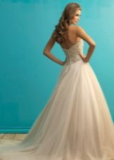 Pink wedding dress with a train