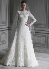 Closed Mermaid Satin Wedding Dress