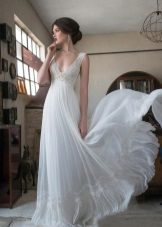 Empire style silk wedding dress