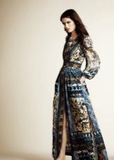 Blue beige evening dress