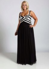 Empire dress for full black and white
