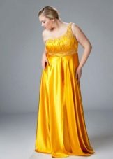 Empire yellow evening dress for overweight