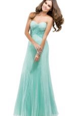 Mint color evening dress - brunette