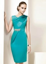 Sheath dress evening short turquoise