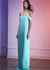 Straight evening turquoise dress