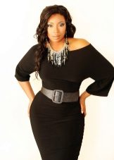 Black evening dress for full