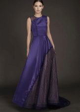 Evening blue dress with accents