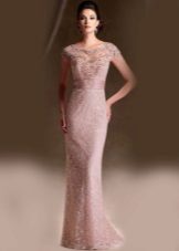 Evening dress with lace for mom of the groom