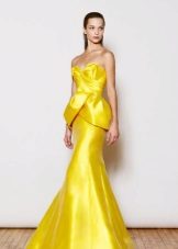 Yellow mermaid evening dress