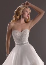  satin wedding dress with rhinestones