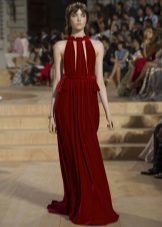 Burgundy Floor-Length Evening Dress