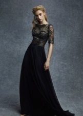 Silk and lace evening dress