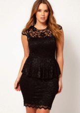 Vestit complet de peplum negre curt