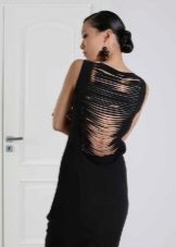 Short evening dress with a transparent open back