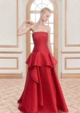 Red peplum evening dress