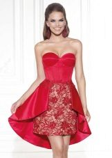 Short red evening dress from Tarik Ediz