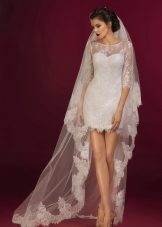 Closed Lace Mini Wedding Dress