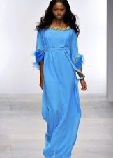Chiffon blue evening dress