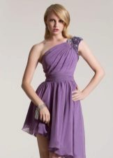 Purple Chiffon Dress with Rhinestones