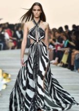 Zebra Print Roberto Cavalli Evening Dress