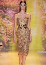 Gold evening dress