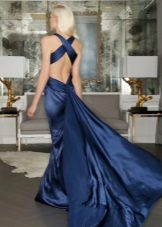 Blue Backless Evening Dress