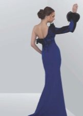 Blue Backless Evening Dress