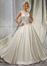 Lace Top Wedding Dress with Low Waist