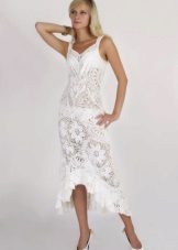 Crochet White Evening Dress