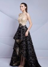 Asymmetric Lace Evening Dress