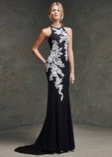 Lace Applique Evening Dress