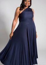 Asymmetric evening gown for full wedding