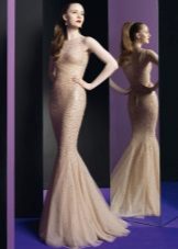 Nude mermaid evening dress