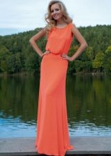 Evening dress from Oksana flies coral