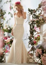 Ivory Lace Straps Wedding Dress