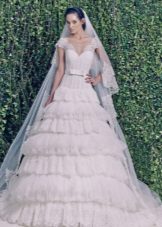 Wedding dress from the winter collection 2014 with a layered skirt