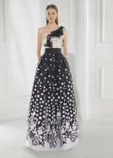 evening dress 2016 puffy white and black