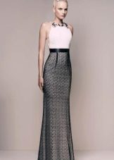 evening dress 2016 white and black