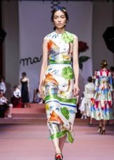 Dolce Gabbana print evening dress 2016 short